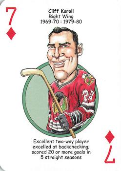 2017 Hero Decks Chicago Blackhawks Hockey Heroes Playing Cards #7♦ Cliff Koroll Front