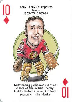 2017 Hero Decks Chicago Blackhawks Hockey Heroes Playing Cards #10♦ Tony Esposito Front