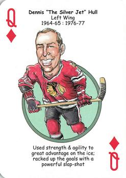 2017 Hero Decks Chicago Blackhawks Hockey Heroes Playing Cards #Q♦ Dennis Hull Front