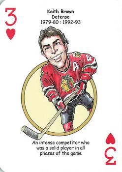2017 Hero Decks Chicago Blackhawks Hockey Heroes Playing Cards #3♥ Keith Brown Front