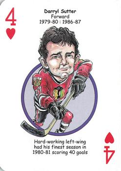 2017 Hero Decks Chicago Blackhawks Hockey Heroes Playing Cards #4♥ Darryl Sutter Front