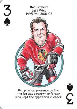2017 Hero Decks Chicago Blackhawks Hockey Heroes Playing Cards #3♠ Bob Probert Front