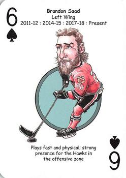 2017 Hero Decks Chicago Blackhawks Hockey Heroes Playing Cards #6♠ Brandon Saad Front