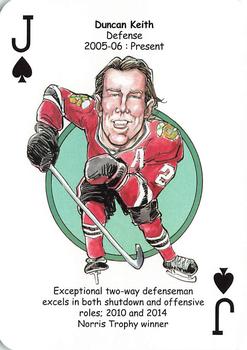 2017 Hero Decks Chicago Blackhawks Hockey Heroes Playing Cards #J♠ Duncan Keith Front