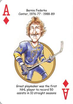 2019 Hero Decks St. Louis Blues Hockey Heroes Playing Cards #A♦ Bernie Federko Front