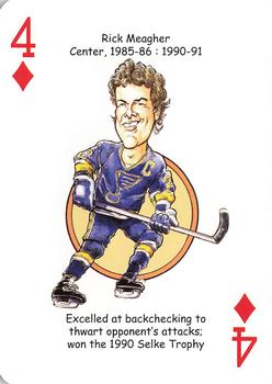 2019 Hero Decks St. Louis Blues Hockey Heroes Playing Cards #4♦ Rick Meagher Front