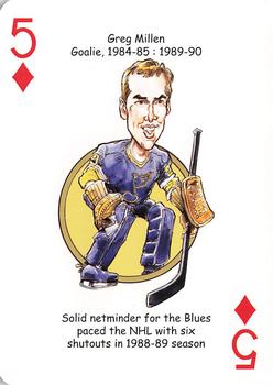 2019 Hero Decks St. Louis Blues Hockey Heroes Playing Cards #5♦ Greg Millen Front