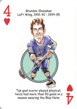 2019 Hero Decks St. Louis Blues Hockey Heroes Playing Cards #4♥ Brendan Shanahan Front