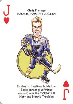 2019 Hero Decks St. Louis Blues Hockey Heroes Playing Cards #J♥ Chris Pronger Front