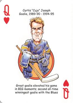 2019 Hero Decks St. Louis Blues Hockey Heroes Playing Cards #Q♥ Curtis Joseph Front