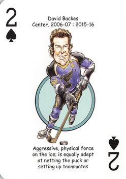 2019 Hero Decks St. Louis Blues Hockey Heroes Playing Cards #2♠ David Backes Front