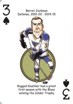2019 Hero Decks St. Louis Blues Hockey Heroes Playing Cards #3♠ Barret Jackman Front