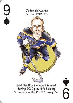 2019 Hero Decks St. Louis Blues Hockey Heroes Playing Cards #9♠ Jaden Schwartz Front