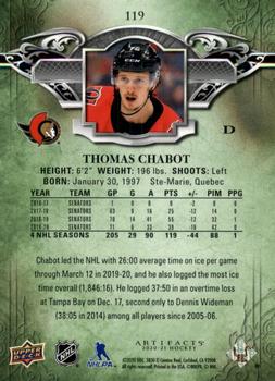 2020-21 Upper Deck Artifacts - Ruby #119 Thomas Chabot Back