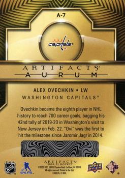 2020-21 Upper Deck Artifacts - Aurum #A-7 Alex Ovechkin Back