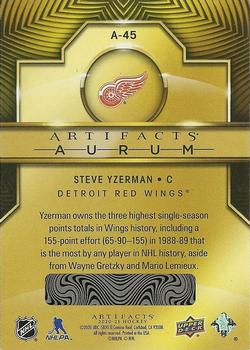 2020-21 Upper Deck Artifacts - Aurum #A-45 Steve Yzerman Back