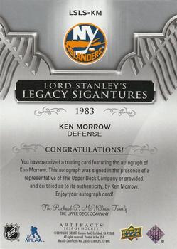 2020-21 Upper Deck Artifacts - Lord Stanley's Legacy Signatures #LSLS-KM Ken Morrow Back