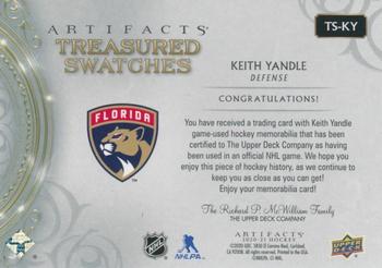 2020-21 Upper Deck Artifacts - Treasured Swatches #TS-KY Keith Yandle Back
