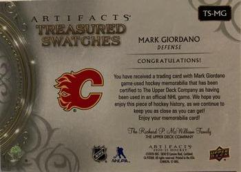 2020-21 Upper Deck Artifacts - Treasured Swatches #TS-MG Mark Giordano Back