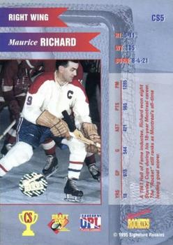 1995 Signature Rookies Draft Day - Championship Series Autographs #CS5 Maurice Richard Back