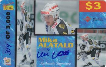 1995 Signature Rookies Auto-Phonex - $3 Phone Cards #1 Mika Alatalo Front