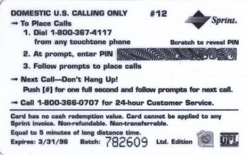 1995 Signature Rookies Auto-Phonex - $3 Phone Cards #12 Jake Deadmarsh Back