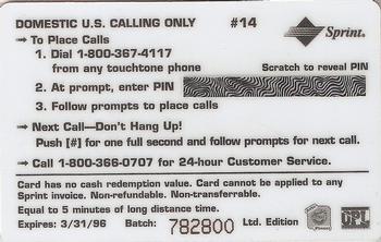 1995 Signature Rookies Auto-Phonex - $3 Phone Cards #14 Shane Doan Back