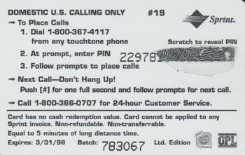 1995 Signature Rookies Auto-Phonex - $3 Phone Cards #19 Tomas Holmstrom Back