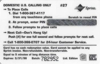 1995 Signature Rookies Auto-Phonex - $3 Phone Cards #27 Tavis MacMillan Back