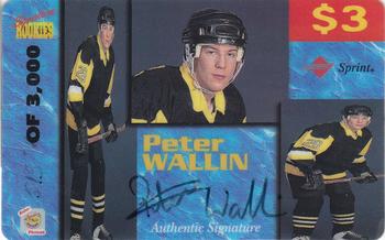 1995 Signature Rookies Auto-Phonex - $3 Phone Cards #40 Peter Wallin Front