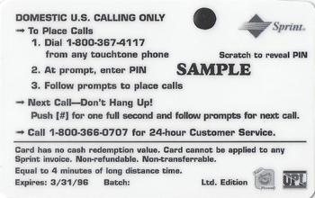 1995 Signature Rookies Auto-Phonex - Phone Card Samples #NNO Nikolai Tsulygin Back