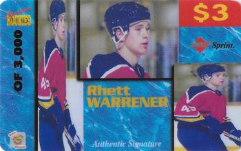 1995 Signature Rookies Auto-Phonex - Phone Card Samples #NNO Rhett Warrener Front