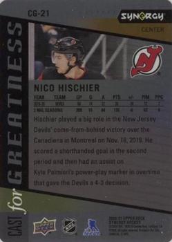 2020-21 Upper Deck Synergy - Cast for Greatness Purple #CG-21 Nico Hischier Back