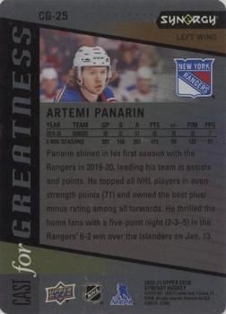 2020-21 Upper Deck Synergy - Cast for Greatness Purple #CG-25 Artemi Panarin Back