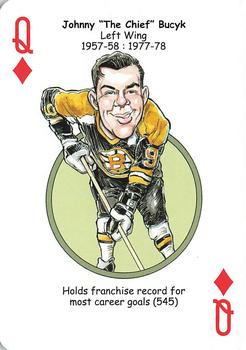 2018 Hero Decks Boston Bruins Hockey Heroes Playing Cards #Q♦ Johnny Bucyk Front