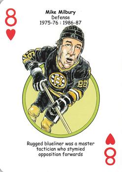 2018 Hero Decks Boston Bruins Hockey Heroes Playing Cards #8♥ Mike Milbury Front