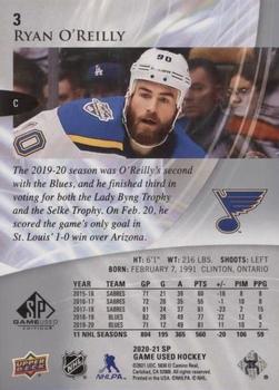 2020-21 SP Game Used #3 Ryan O'Reilly Back