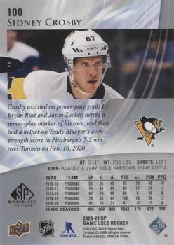 2020-21 SP Game Used #100 Sidney Crosby Back