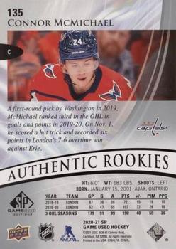 2020-21 SP Game Used #135 Connor McMichael Back