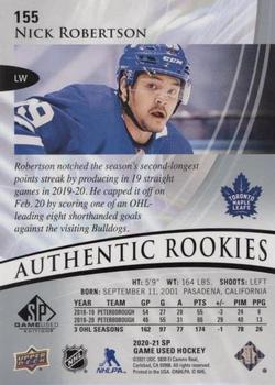 2020-21 SP Game Used #155 Nick Robertson Back