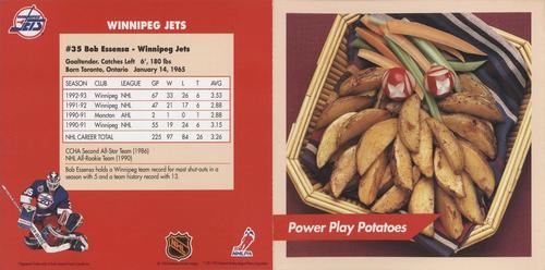 1993-94 Kraft NHL Superstar Recipes - Original Recipes #NNO Bob Essensa Back