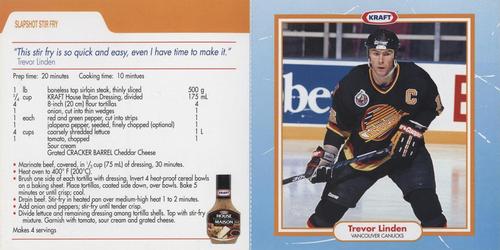 1993-94 Kraft NHL Superstar Recipes - Original Recipes #NNO Trevor Linden Front