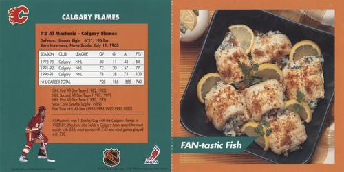 1993-94 Kraft NHL Superstar Recipes - Original Recipes #NNO Al MacInnis Back
