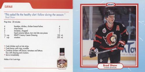 1993-94 Kraft NHL Superstar Recipes - Original Recipes #NNO Brad Shaw Front