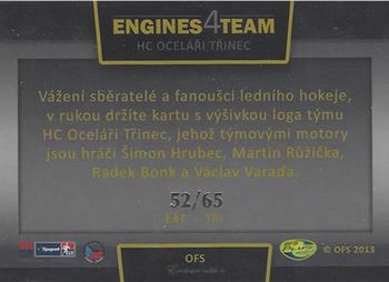 2013 OFS Exclusive - Engines 4 Team #E4T-TRI Simon Hrubec / Martin Ruzicka / Radek Bonk / Vaclav Varada Back