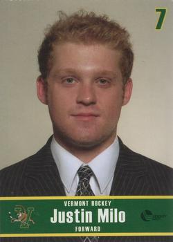 2007-08 L. Brown & Sons Vermont Catamounts (NCAA) #NNO Justin Milo Front