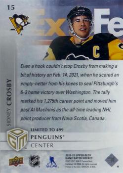 2020-21 Upper Deck Game Dated Moments #15 Sidney Crosby Back