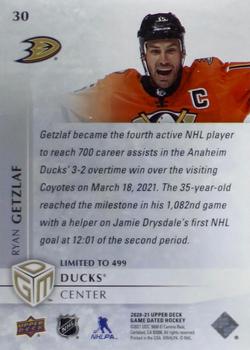 2020-21 Upper Deck Game Dated Moments #30 Ryan Getzlaf Back