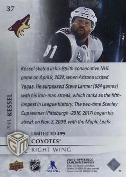 2020-21 Upper Deck Game Dated Moments #37 Phil Kessel Back