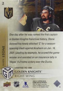 2020-21 Upper Deck Game Dated Moments - Gold #2 Mark Stone Back